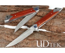 Flying fish quick-open bearing folding knife (8CR13MOV) steel head + red rosewood handle UD2105534